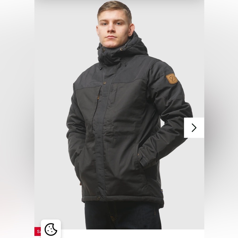 Fjallraven skogso padded jacket in dark grey‎ g1000